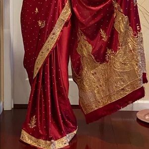 Indian  Banarasi silk saree sari